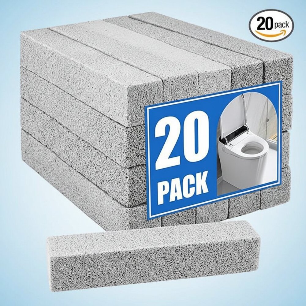20 Pack Pumice Stone Toilet Bowl Cleaner, Pumice Stone for Cleaning Stick Hard